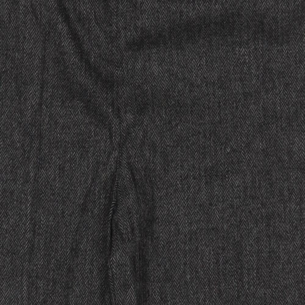 Zara Womens Grey Herringbone Acrylic Capri Trousers Size M L23 in Regular