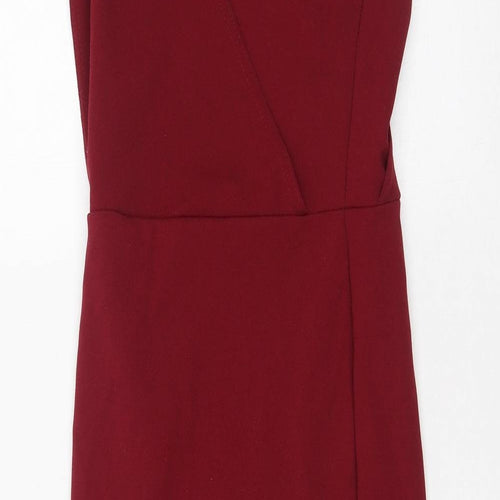 PRETTYLITTLETHING Womens Red  Polyester Bodycon  Size 8  Off the Shoulder