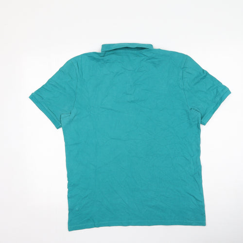 F&F Mens Green  Polyester  Polo Size M Collared