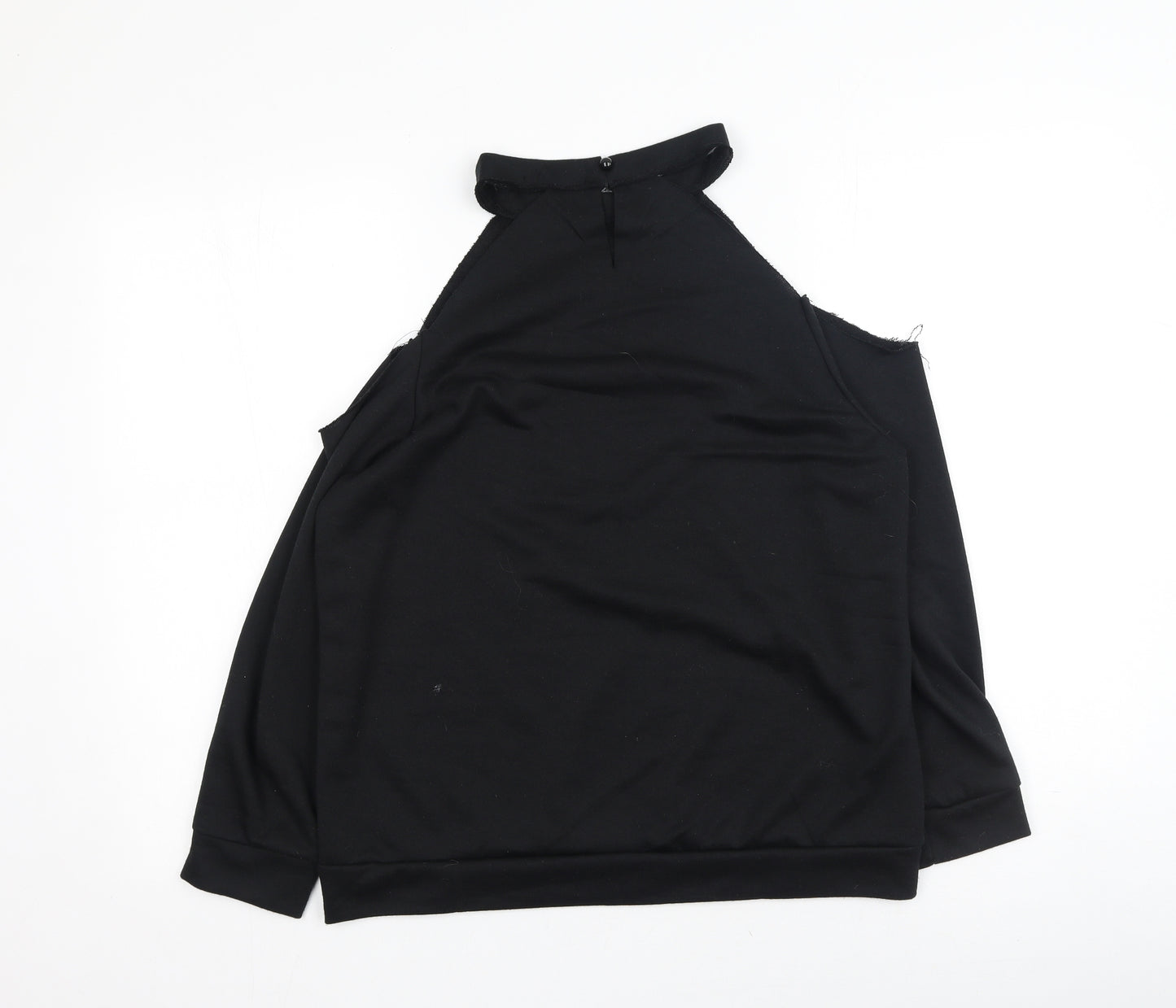 sheilay Womens Black  Cotton Pullover Sweatshirt Size M