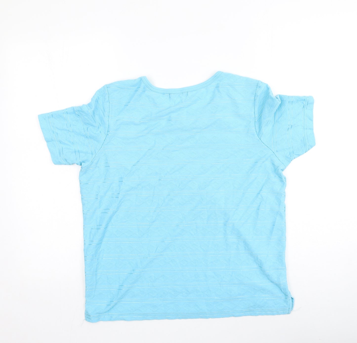 BM Womens Blue  Polyester Basic T-Shirt Size M Round Neck