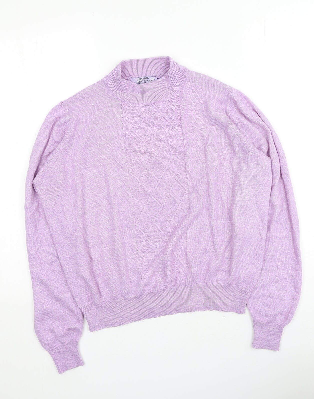 Honour Womens Purple  Acrylic Pullover Sweatshirt Size M