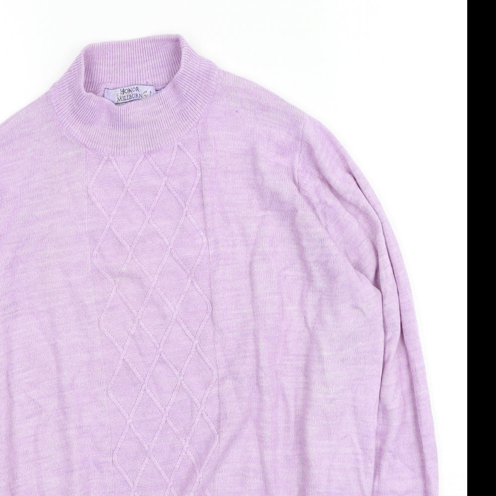 Honour Womens Purple  Acrylic Pullover Sweatshirt Size M