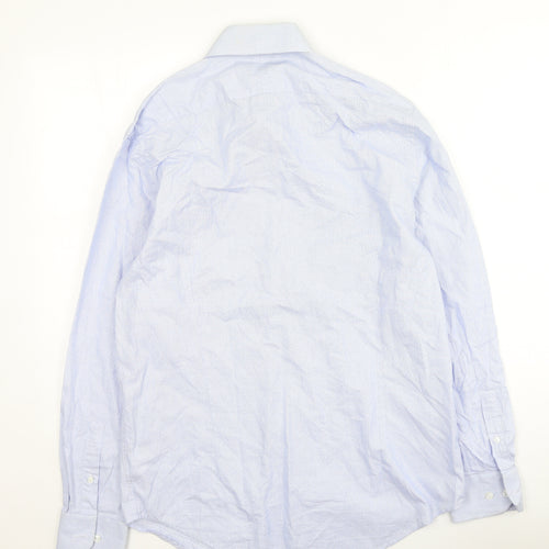 Hammond & Co  Mens Blue  Cotton  Button-Up Size 15.5 Collared