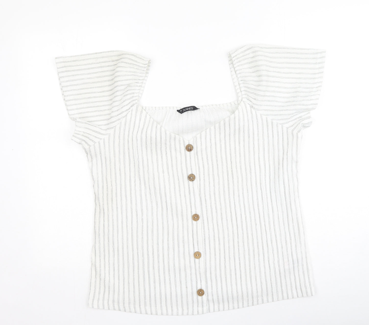 Dunnes Stores Womens Multicoloured Striped Polyester Basic Blouse Size L Off the Shoulder