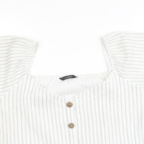 Dunnes Stores Womens Multicoloured Striped Polyester Basic Blouse Size L Off the Shoulder