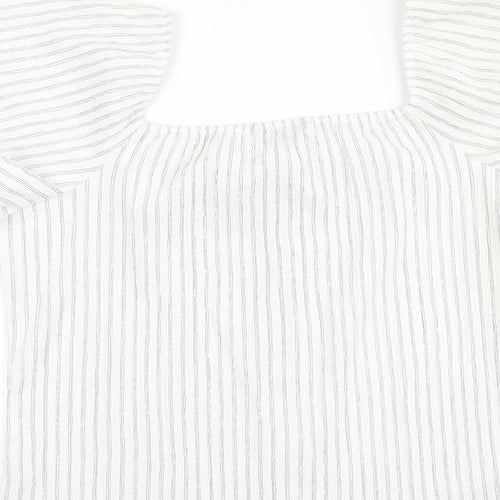 Dunnes Stores Womens Multicoloured Striped Polyester Basic Blouse Size L Off the Shoulder