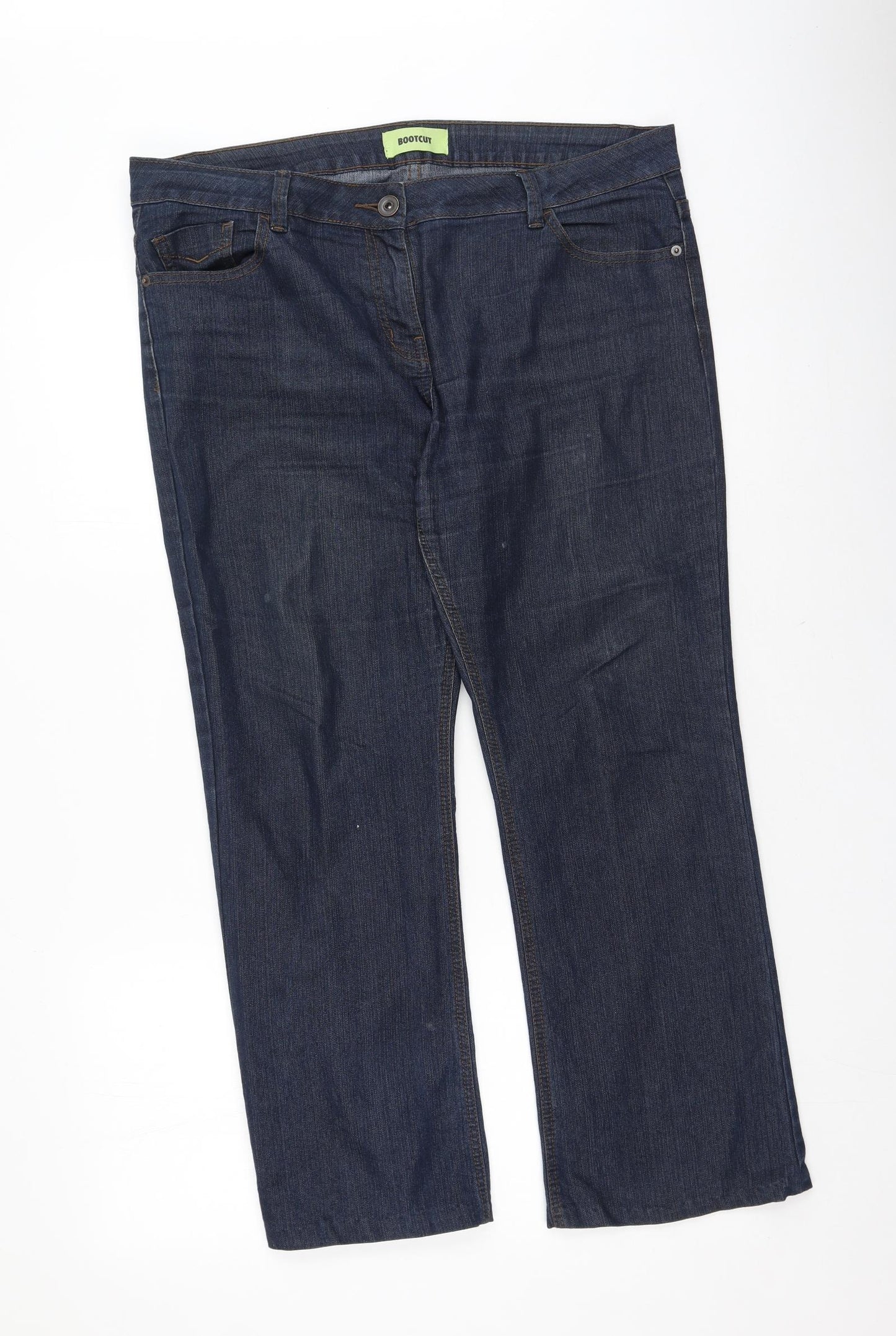 George  Womens Blue  Cotton Straight Jeans Size 16 L29 in Regular