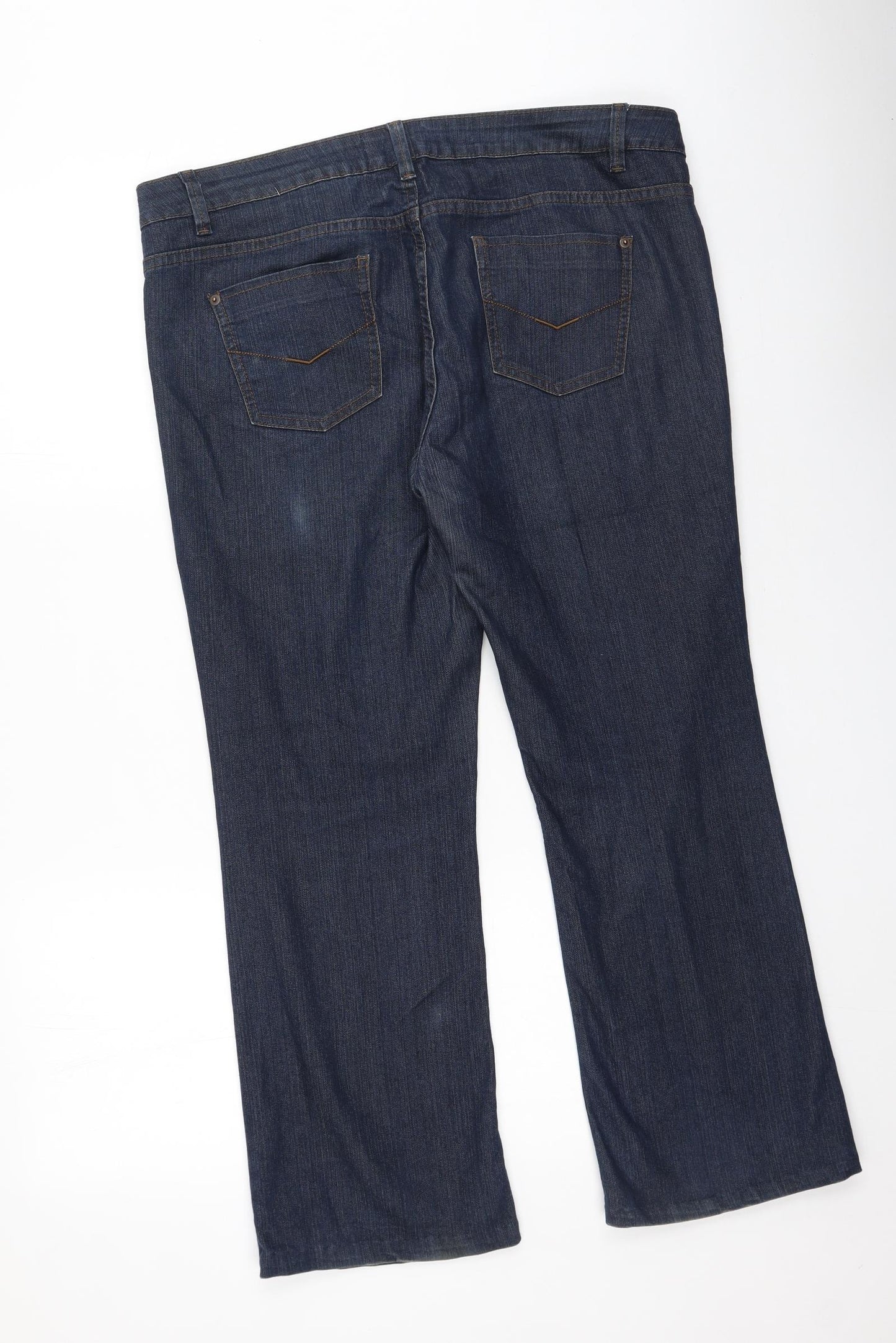 George  Womens Blue  Cotton Straight Jeans Size 16 L29 in Regular