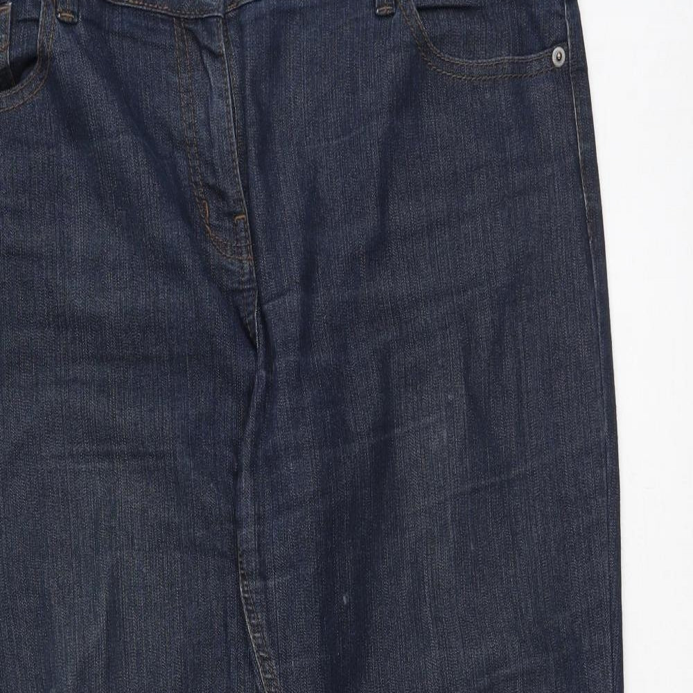 George  Womens Blue  Cotton Straight Jeans Size 16 L29 in Regular
