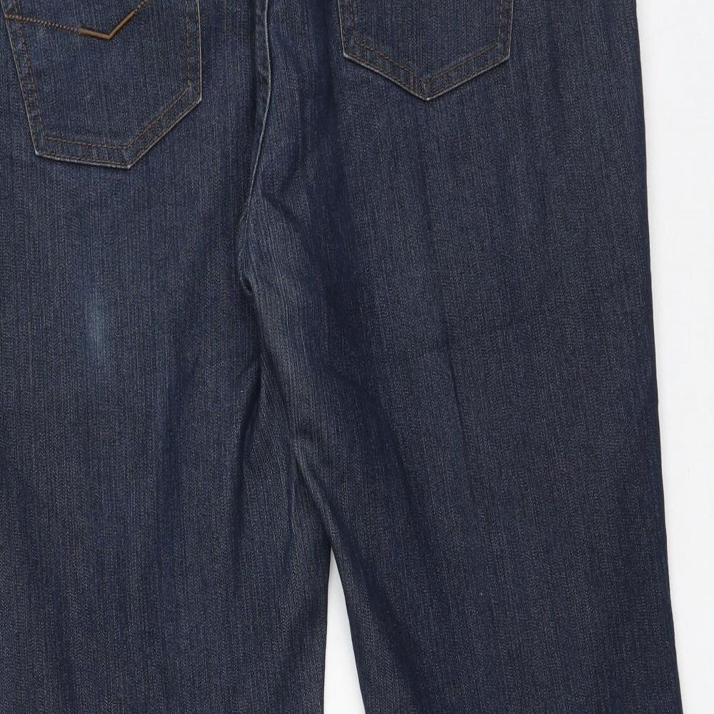 George  Womens Blue  Cotton Straight Jeans Size 16 L29 in Regular