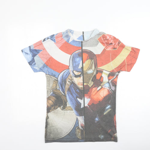 Preworn Mens Multicoloured  Polyester  T-Shirt Size XS Round Neck  - Marvel
