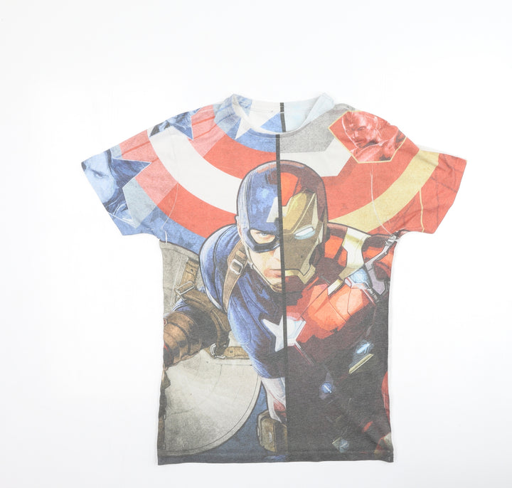 Preworn Mens Multicoloured Polyester T-Shirt Size XS Round Neck - Marvel