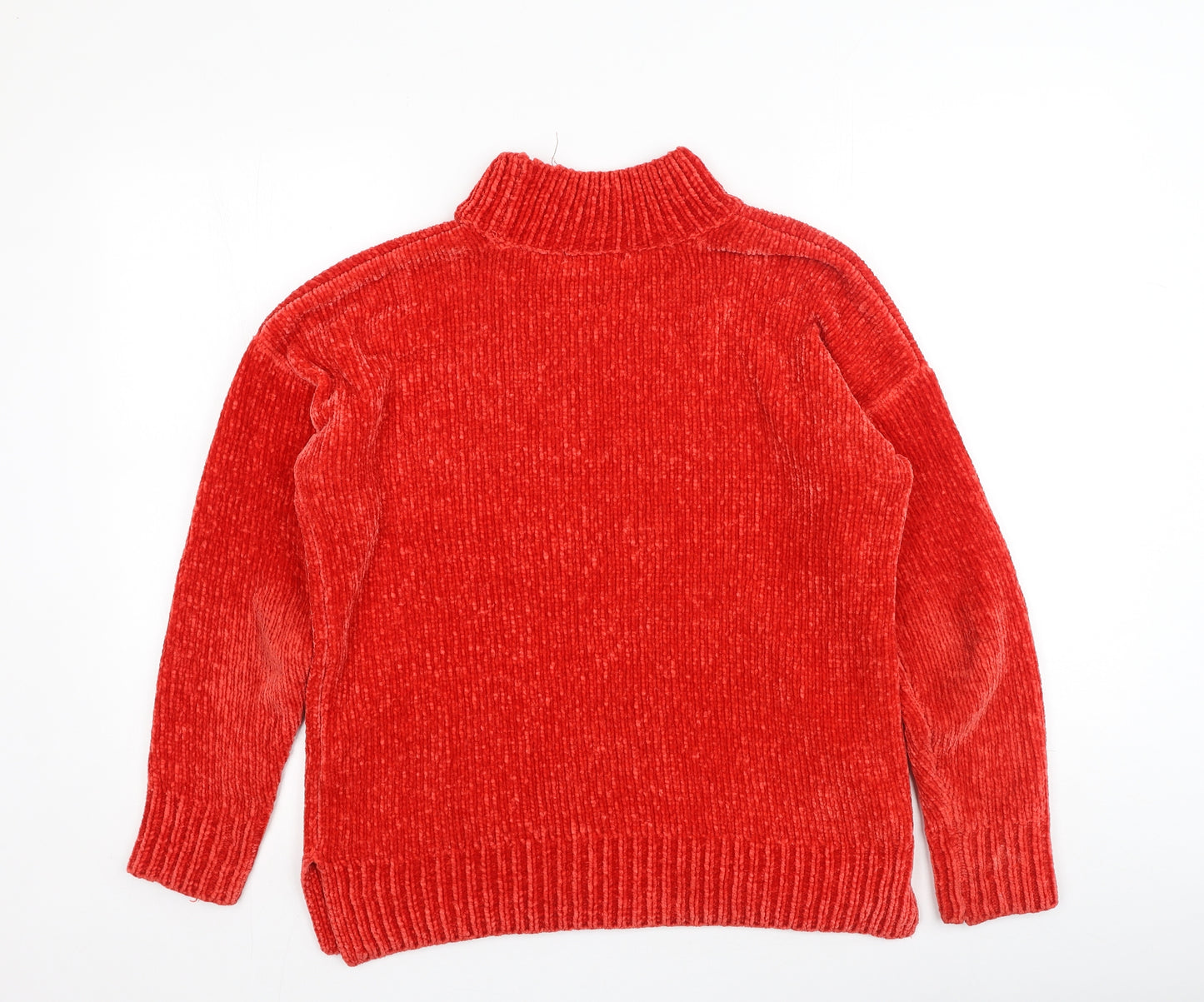 F&F Womens Red Round Neck  Polyester Pullover Jumper Size 6