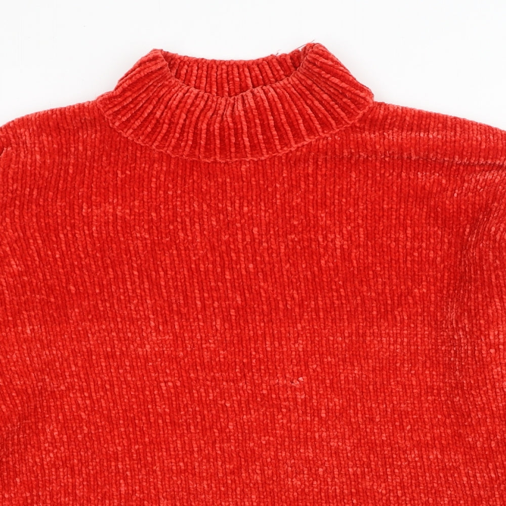 F&F Womens Red Round Neck  Polyester Pullover Jumper Size 6