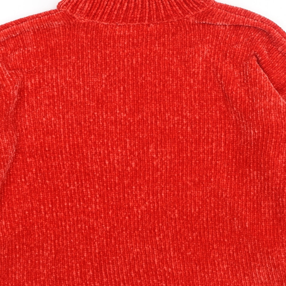 F&F Womens Red Round Neck  Polyester Pullover Jumper Size 6