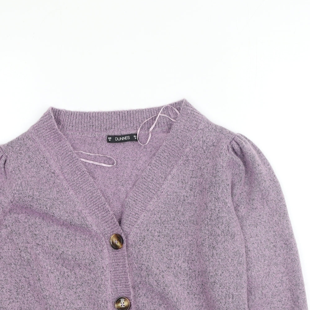 Dunnes Stores Womens Purple Round Neck  Polyester Cardigan Jumper Size M