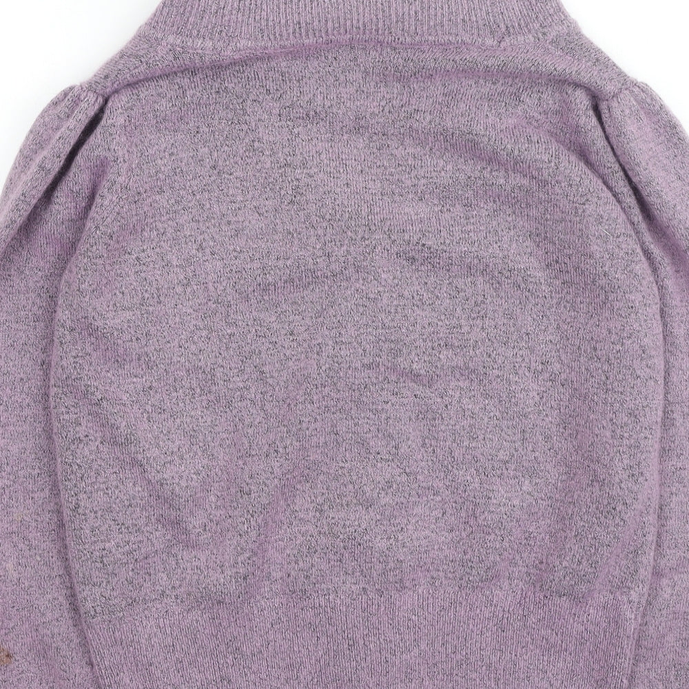 Dunnes Stores Womens Purple Round Neck  Polyester Cardigan Jumper Size M