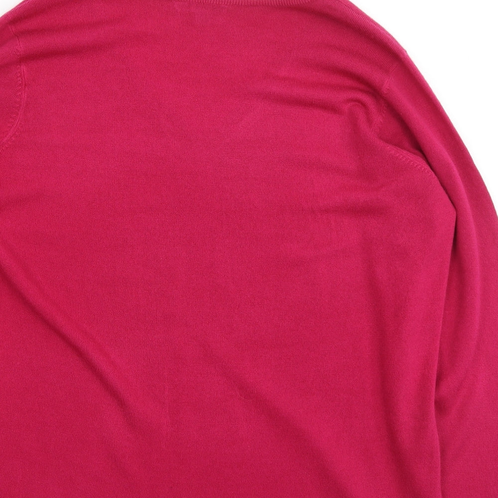 Bonmarché Womens Pink Round Neck  Acrylic Pullover Jumper Size 20