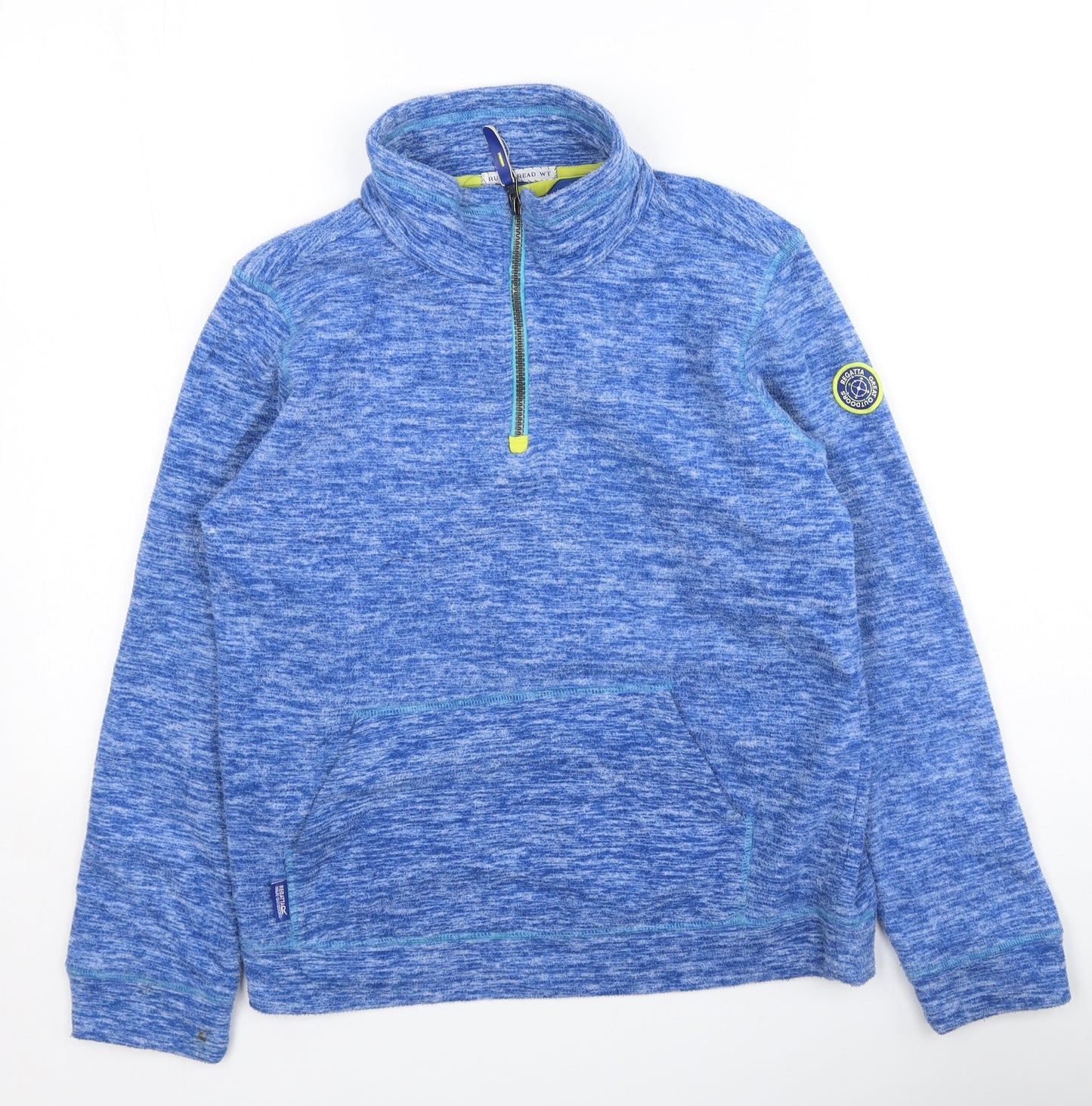 Rufus Mens Blue High Neck  Polyester Pullover Jumper Size S