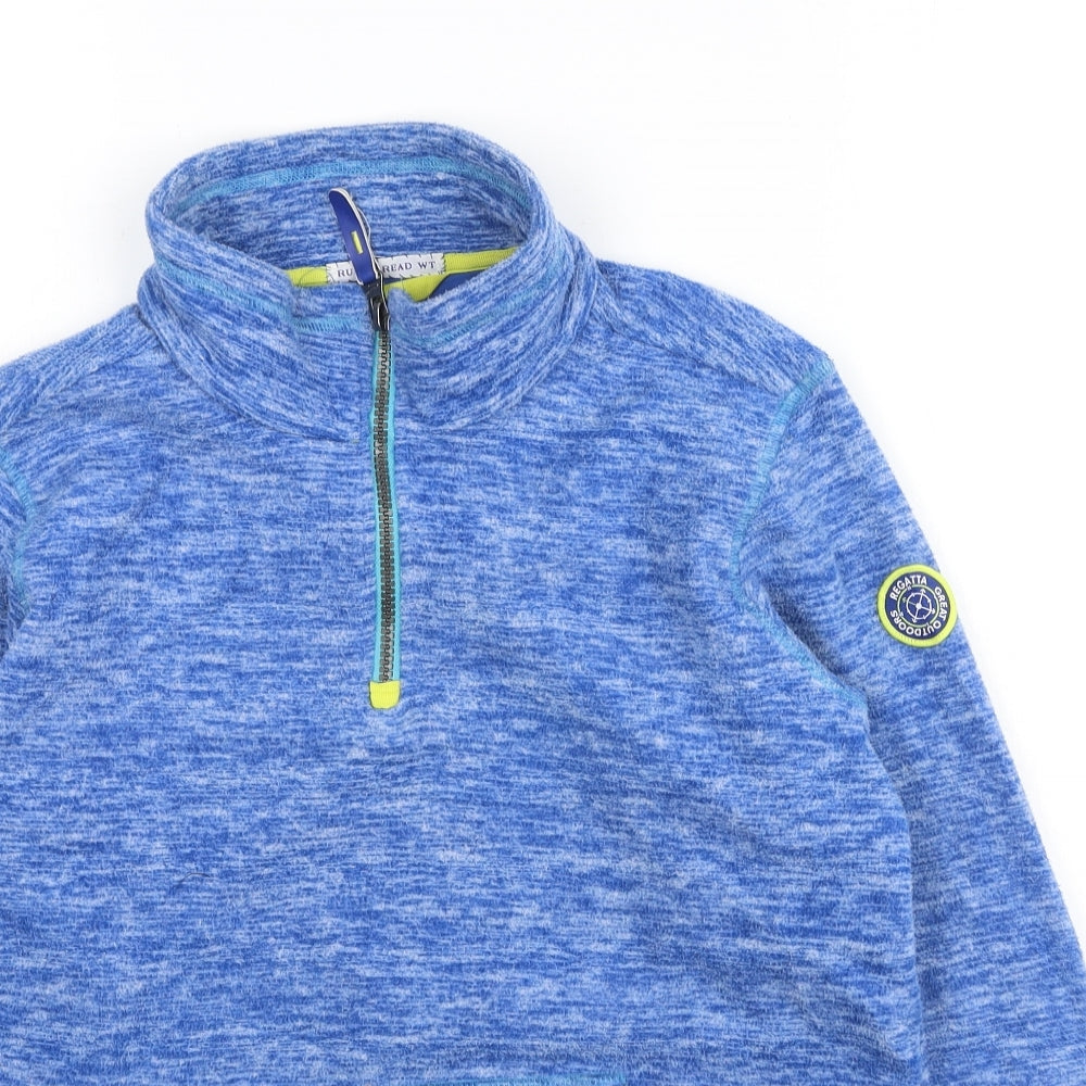 Rufus Mens Blue High Neck  Polyester Pullover Jumper Size S