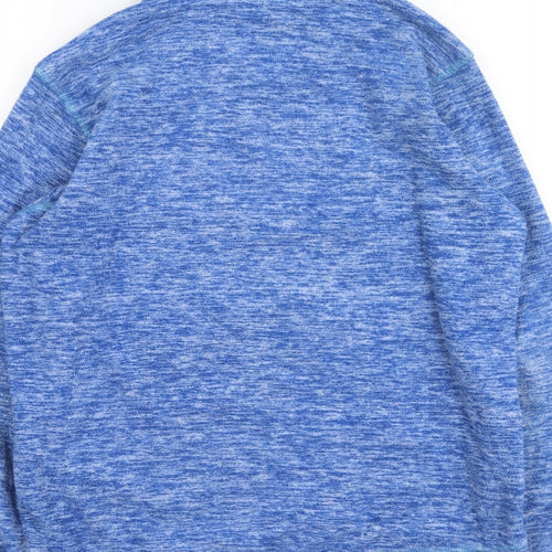 Rufus Mens Blue High Neck  Polyester Pullover Jumper Size S