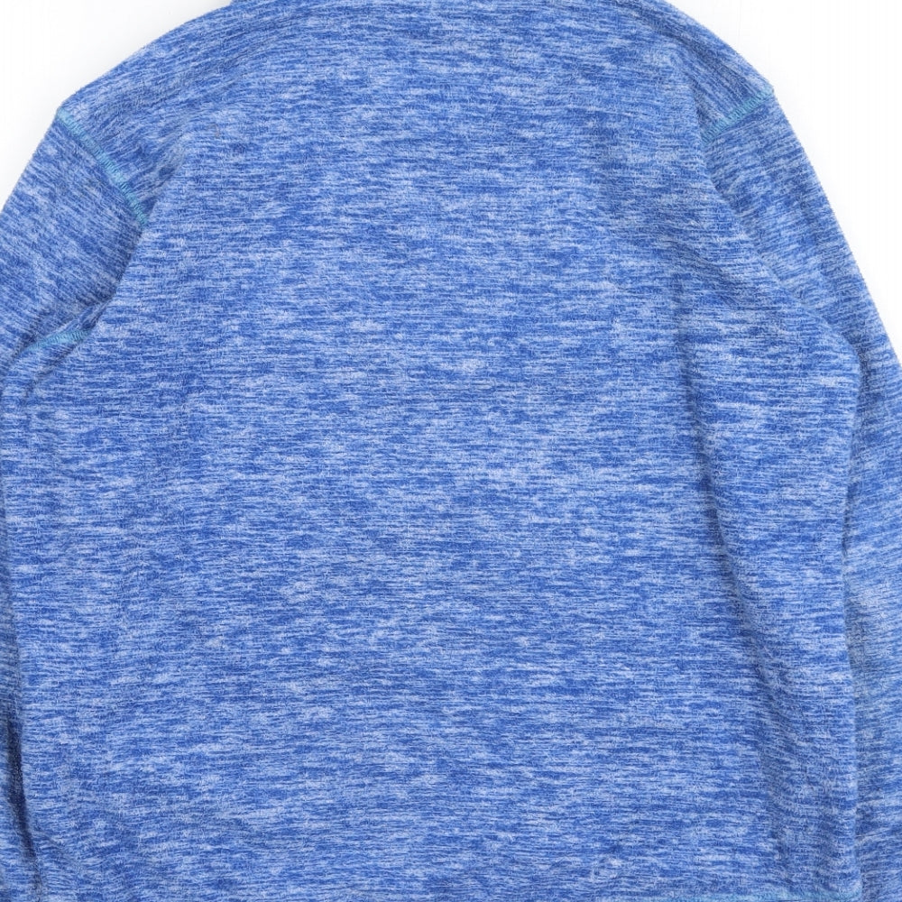 Rufus Mens Blue High Neck  Polyester Pullover Jumper Size S