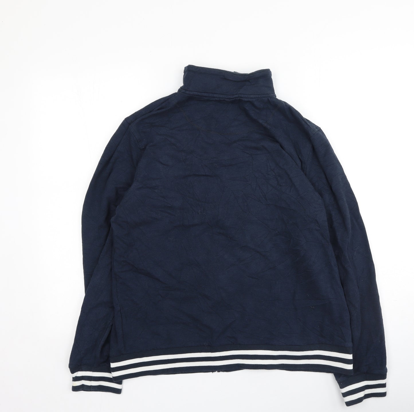 Bam Mens Blue High Neck  Viscose Full Zip Jumper Size L