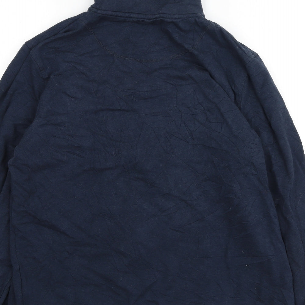 Bam Mens Blue High Neck  Viscose Full Zip Jumper Size L