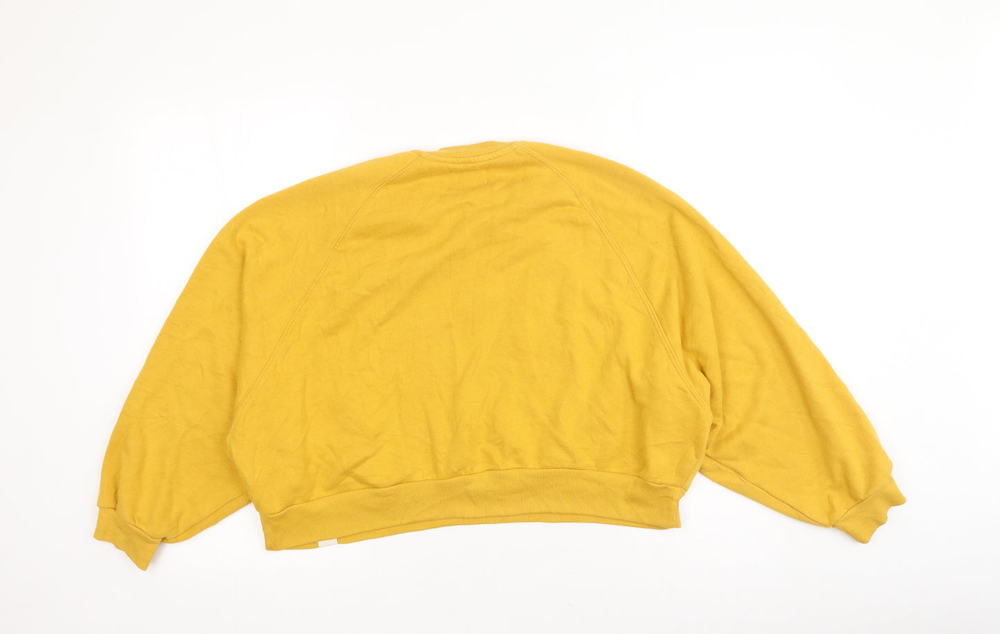 Pull&Bear Womens Yellow  Cotton Pullover Sweatshirt Size XS