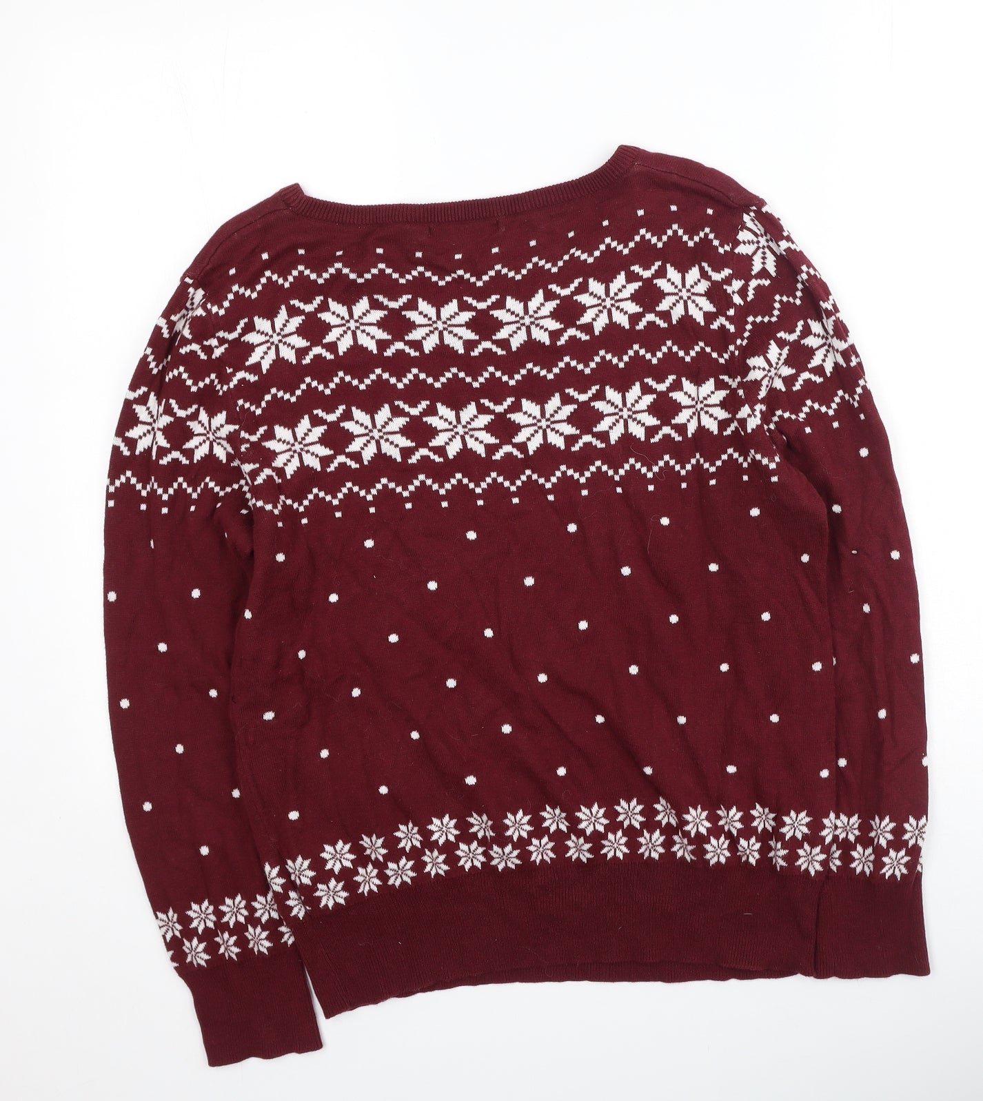Peacocks Womens Multicoloured Round Neck  Cotton Pullover Jumper Size 16   - Christmas Jumper