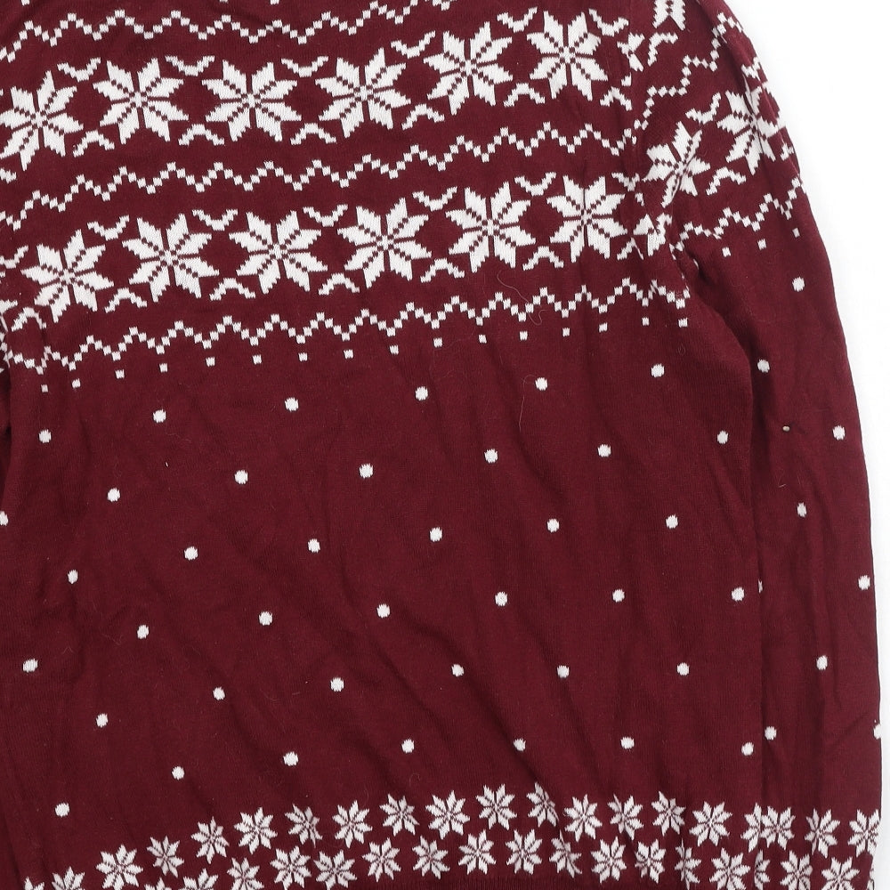 Peacocks Womens Multicoloured Round Neck  Cotton Pullover Jumper Size 16   - Christmas Jumper