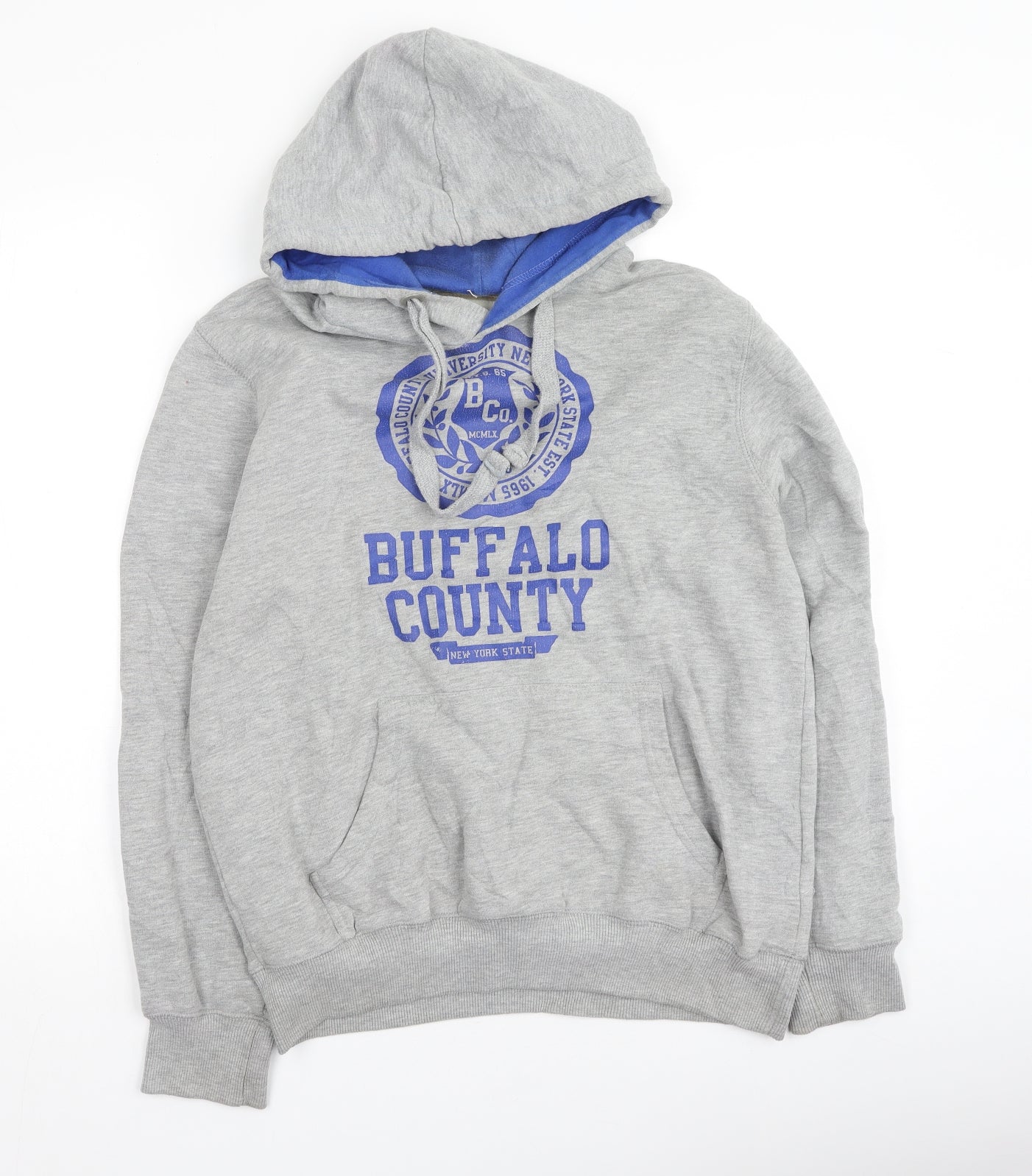 Cedar Wood State Mens Grey  Cotton Pullover Hoodie Size M