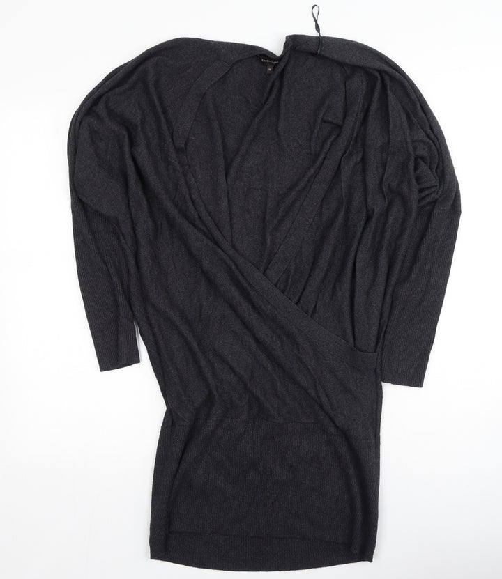 Preworn Womens Grey  Nylon Bodycon  Size 14  V-Neck