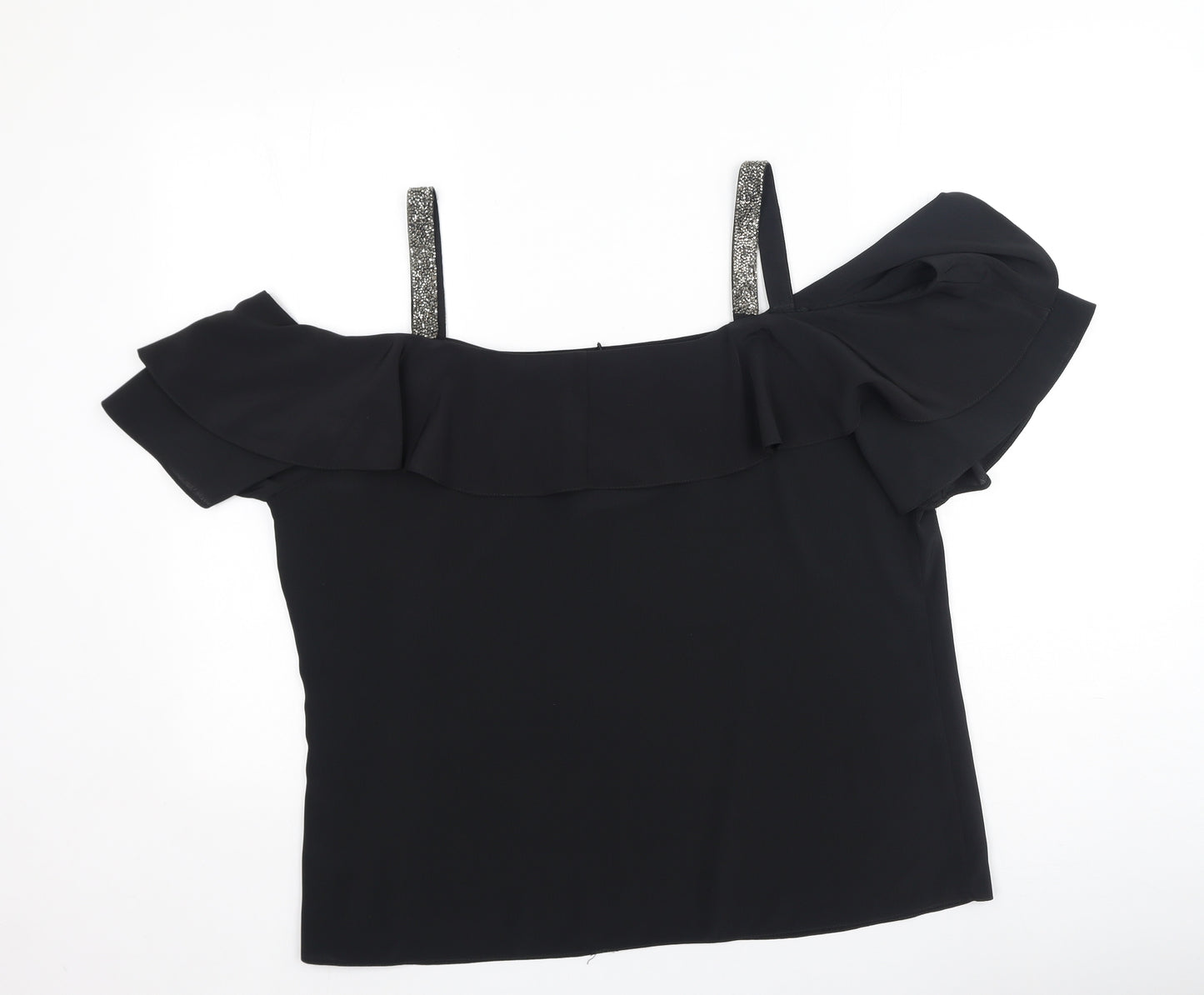 George  Womens Black  Polyester Basic Blouse Size 18 Off the Shoulder