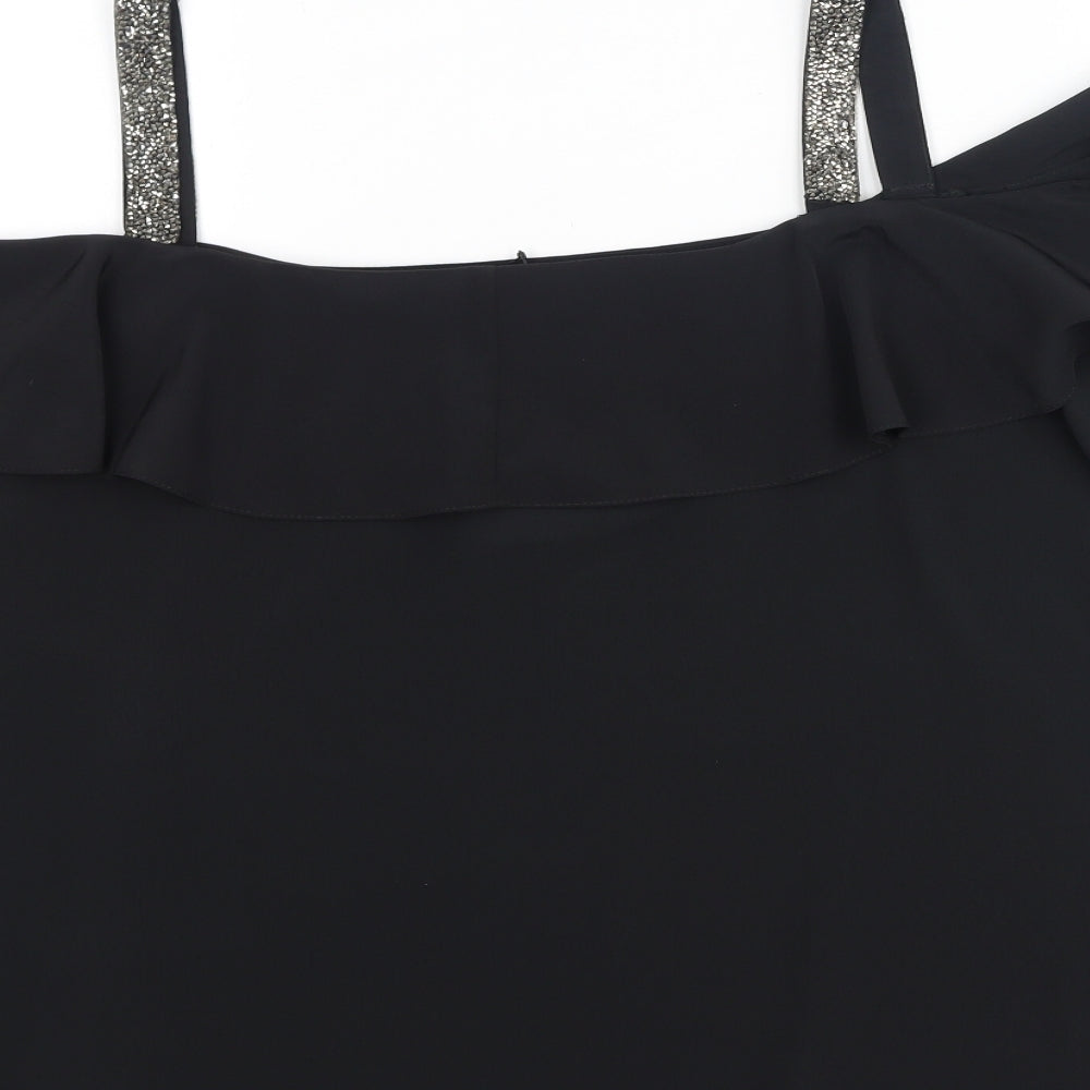 George  Womens Black  Polyester Basic Blouse Size 18 Off the Shoulder