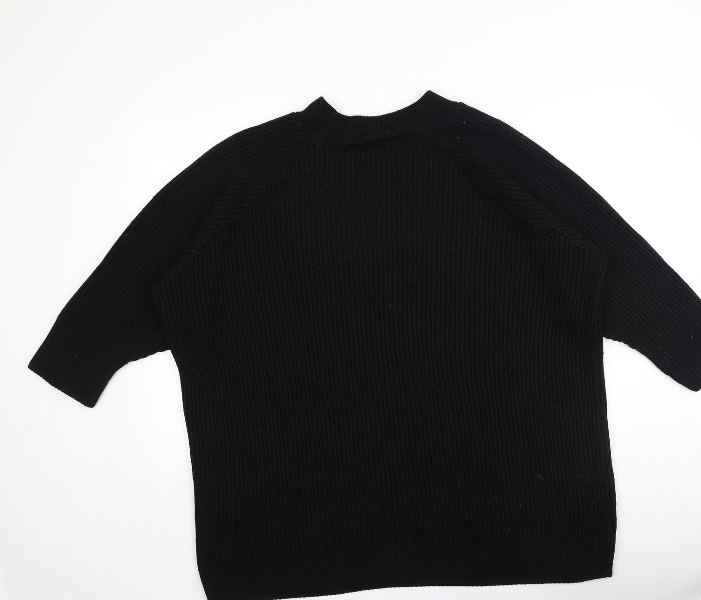 Topshop Womens Black Round Neck  Acrylic Pullover Jumper Size L