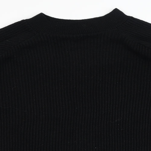 Topshop Womens Black Round Neck  Acrylic Pullover Jumper Size L