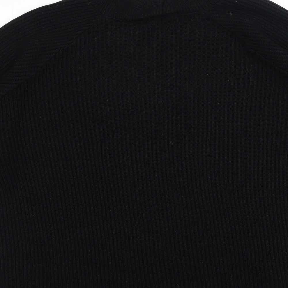 Topshop Womens Black Round Neck  Acrylic Pullover Jumper Size L