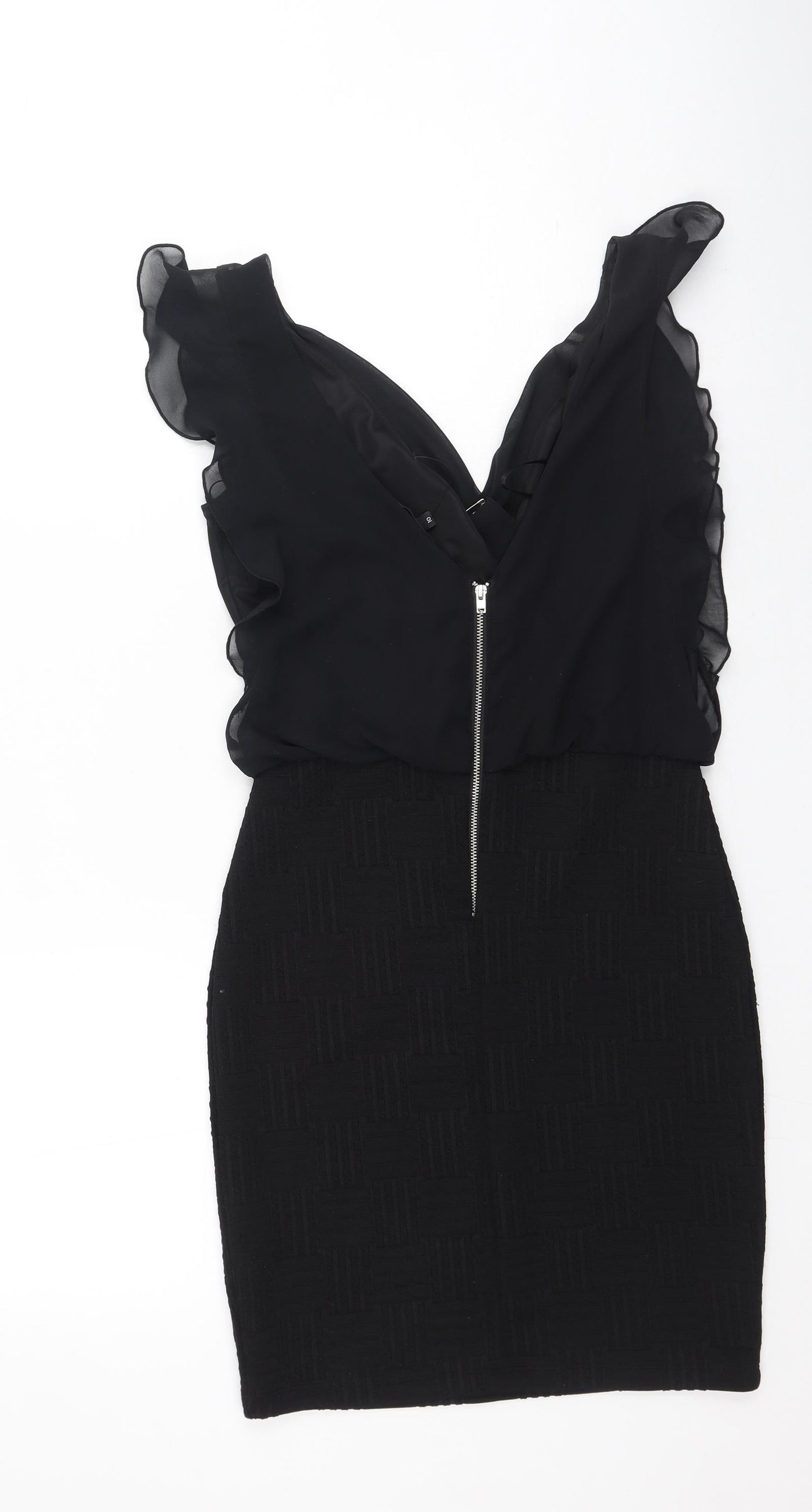 River Island  Womens Black  Polyester Bodycon  Size 10  Round Neck