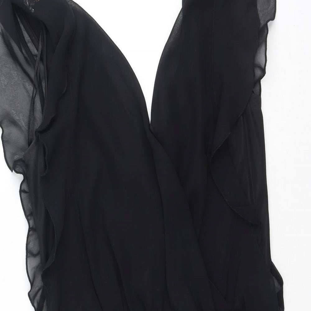 River Island  Womens Black  Polyester Bodycon  Size 10  Round Neck