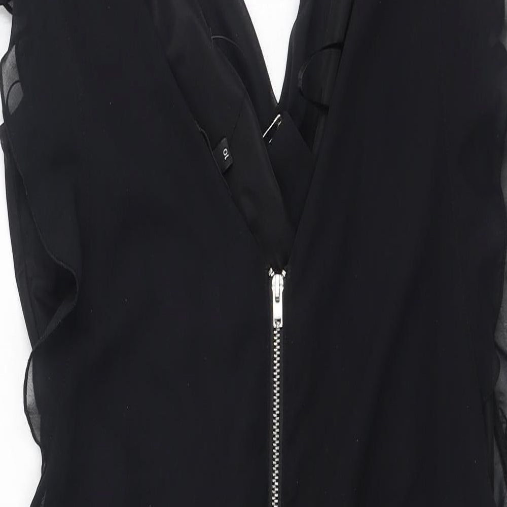 River Island  Womens Black  Polyester Bodycon  Size 10  Round Neck
