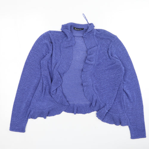 Bonmarché Womens Purple Round Neck  Polyester Cardigan Jumper Size M