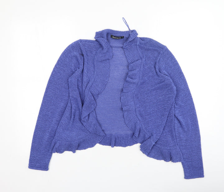 Bonmarché Womens Purple Round Neck Polyester Cardigan Jumper Size M