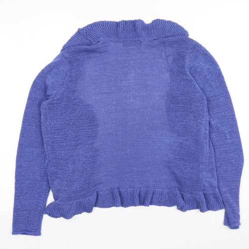 Bonmarché Womens Purple Round Neck  Polyester Cardigan Jumper Size M