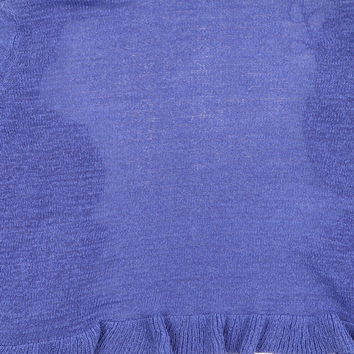 Bonmarché Womens Purple Round Neck  Polyester Cardigan Jumper Size M