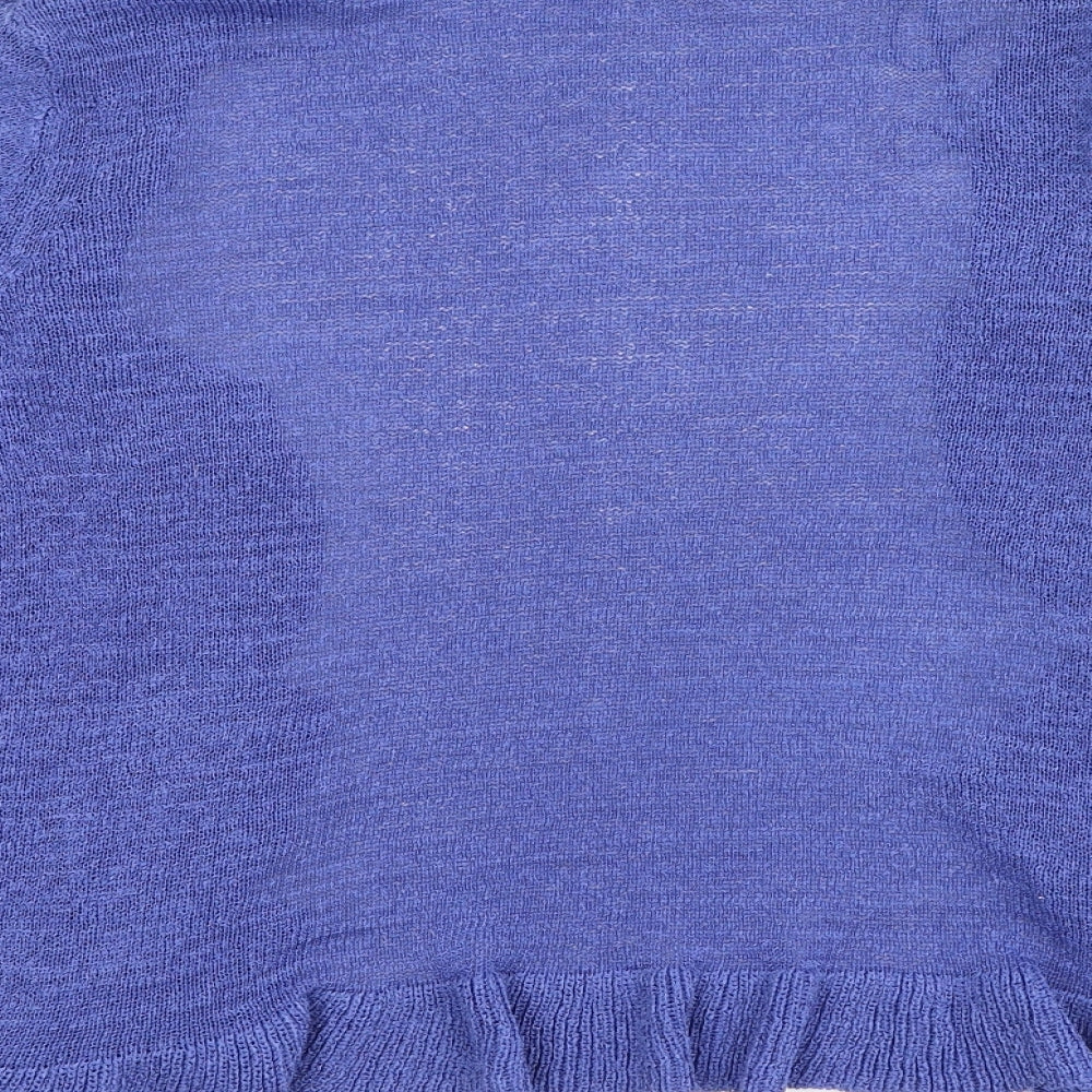 Bonmarché Womens Purple Round Neck  Polyester Cardigan Jumper Size M