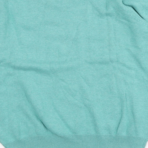 Blue Harbour Mens Blue V-Neck  Cotton Pullover Jumper Size S