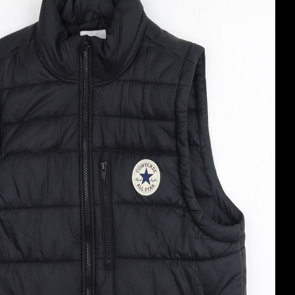 Converse Womens Black   Gilet Coatigan Size M