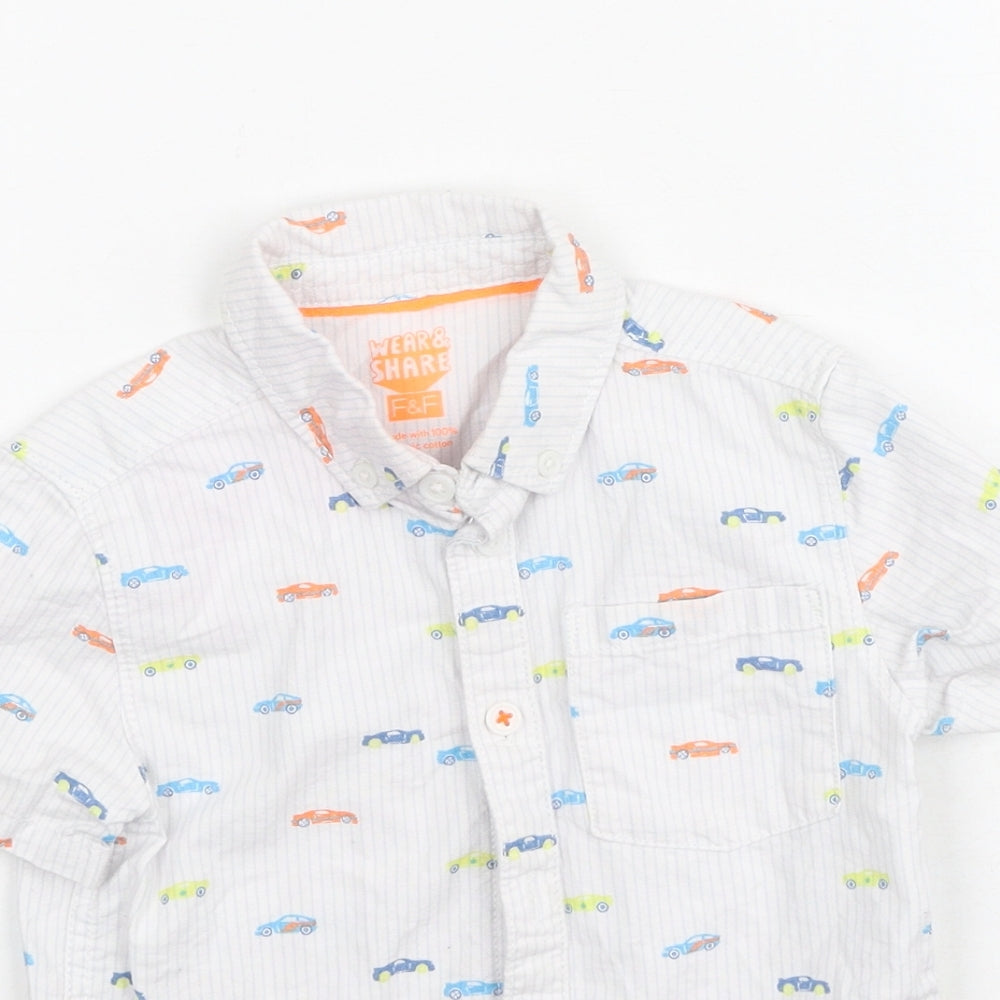 F&F Boys Multicoloured  Cotton Basic Polo Size 3-4 Years Collared  - cars
